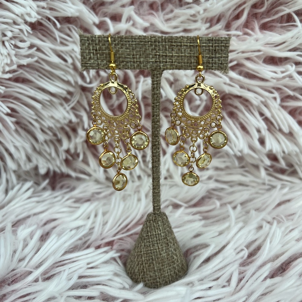 Gold + Green Goddess Earrings